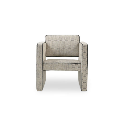 Harris Accent Chair Black And Beige Weave on white background