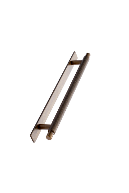 Knurled Backplate Antique Bronze "Manor" Knobs and Drawer Pulls