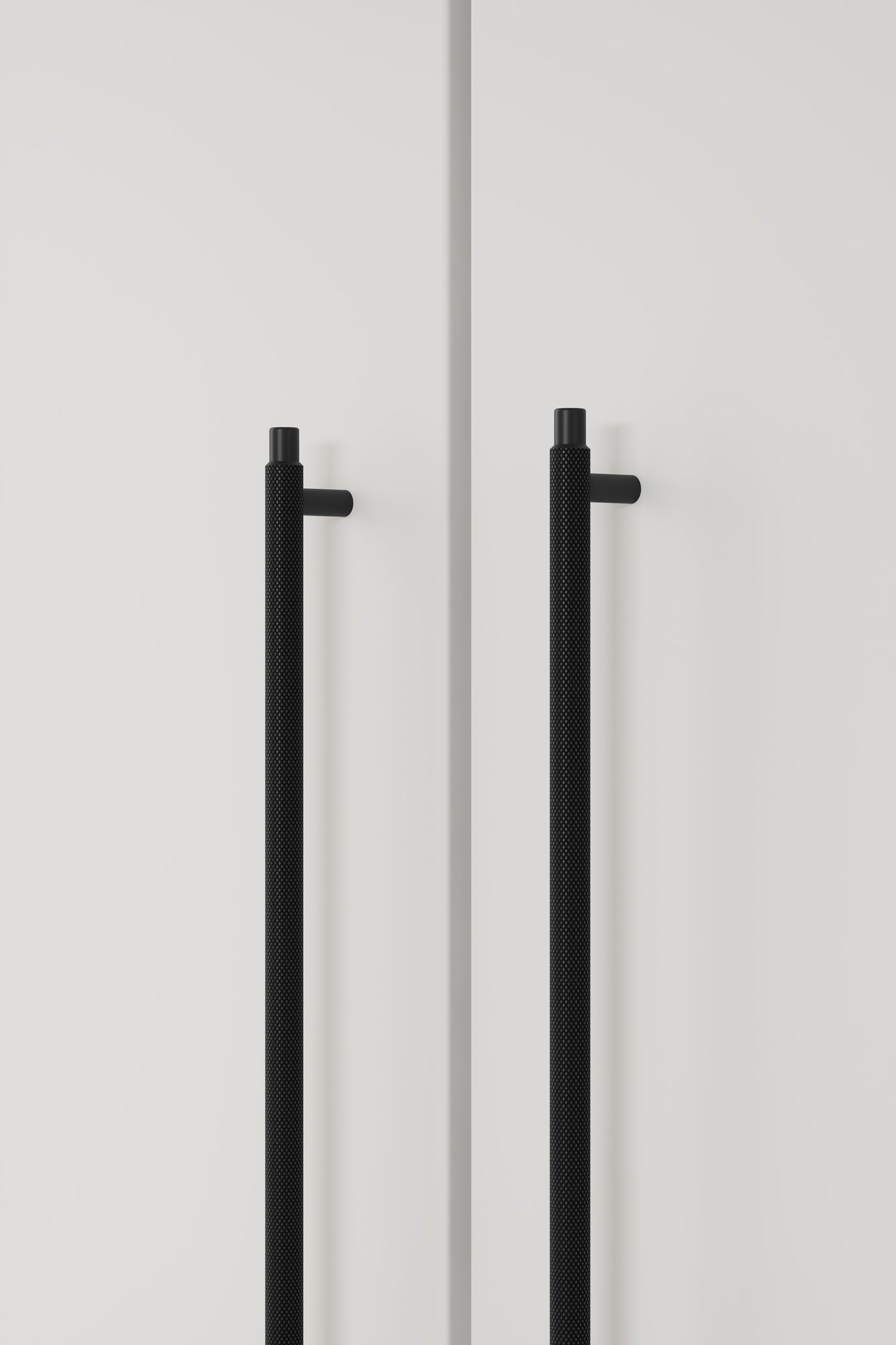 Matte Black "Manor" Knurled Cabinet Knobs and Drawer Pulls