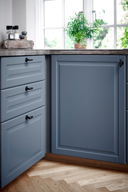 Matte Black "Manor" Knurled Cabinet Knobs and Drawer Pulls