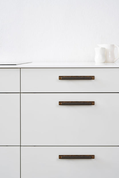 Knurled Backplate Antique Bronze "Manor" Knobs and Drawer Pulls