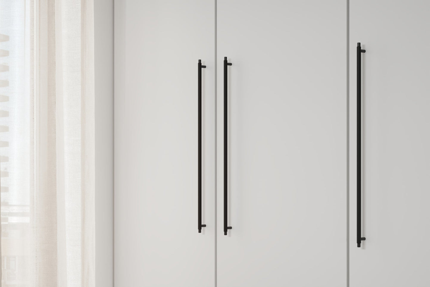 Matte Black "Manor" Knurled Cabinet Knobs and Drawer Pulls