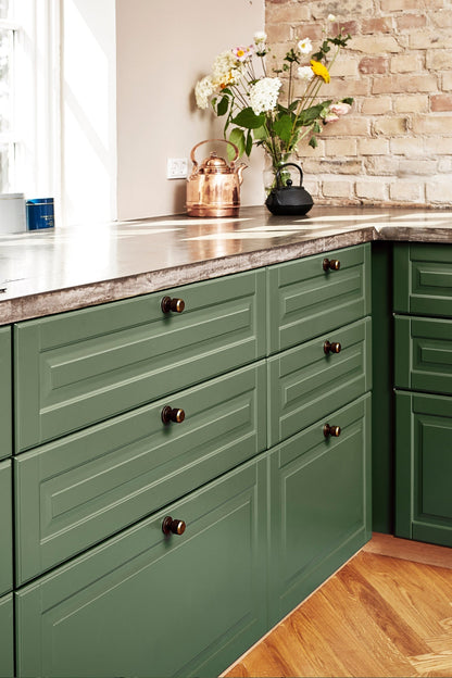 Knurled Antique Bronze "Manor" Cabinet Knobs and Drawer Pulls