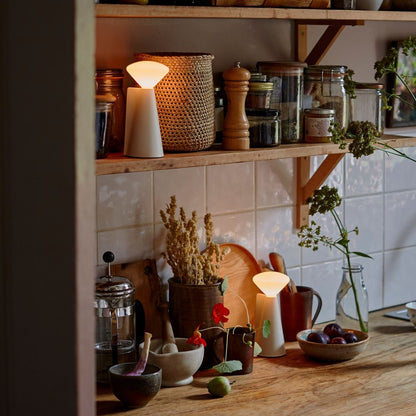 Mantle Portable Lamp in Stone White - Set of 2.