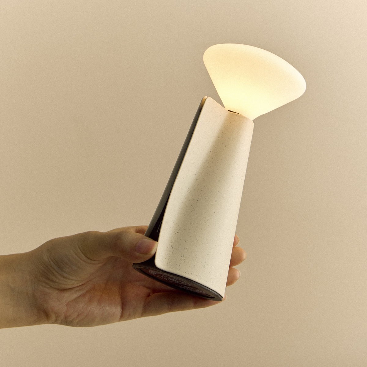 Mantle Portable Lamp in Stone White - Set of 2.