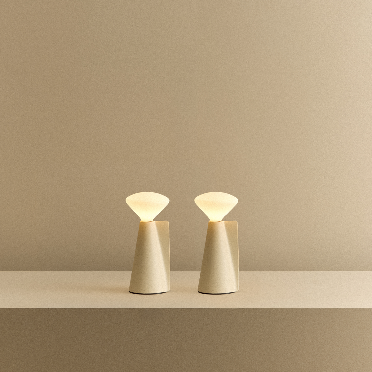 Mantle Portable Lamp in Stone White - Set of 2.