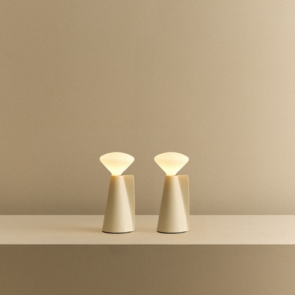 Mantle Portable Lamp in Stone White - Set of 2.