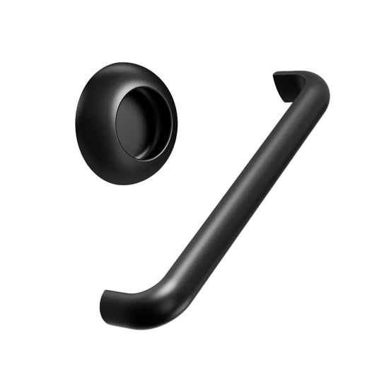 Matte Black "Vibe" Cup Knob and Drawer Pull.
