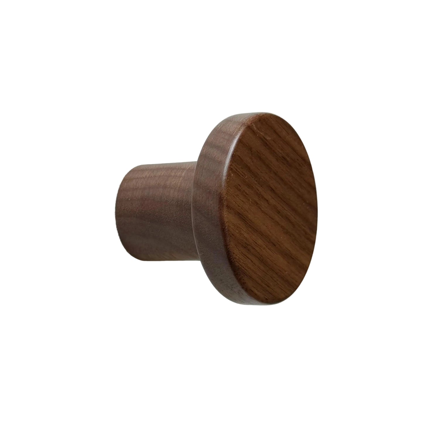 Modern "Pinta" Round Wall Hook in Lacquered Walnut.