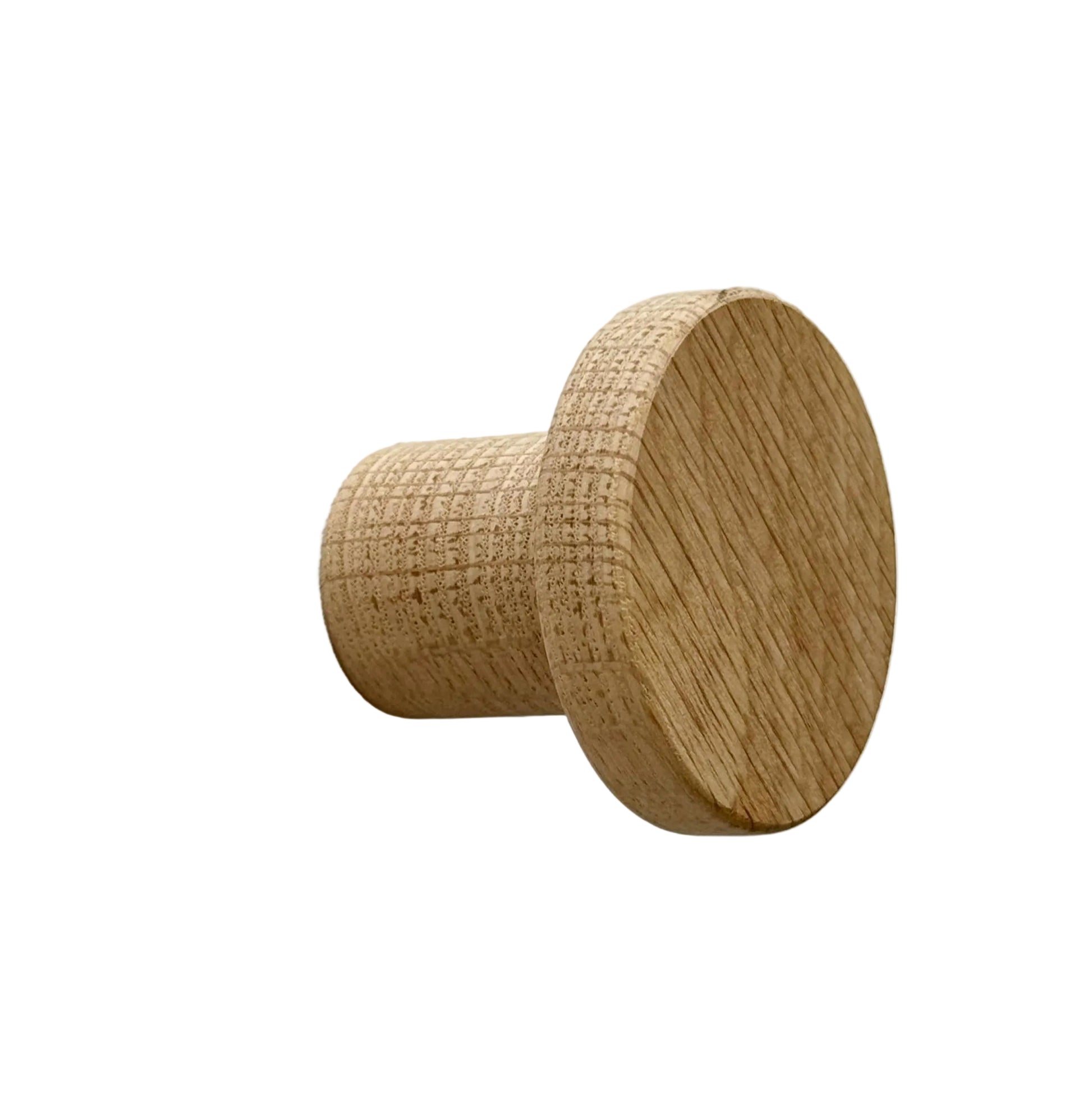 Modern "Pinta" Round Wall Hook in Unlacquered Oak.