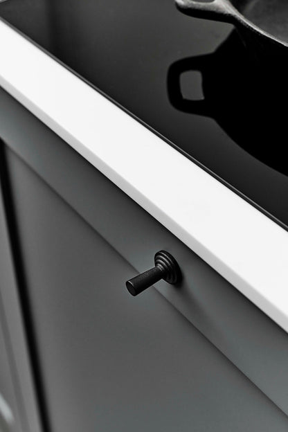 Matte Black "Motion" Knob and Drawer Pull.