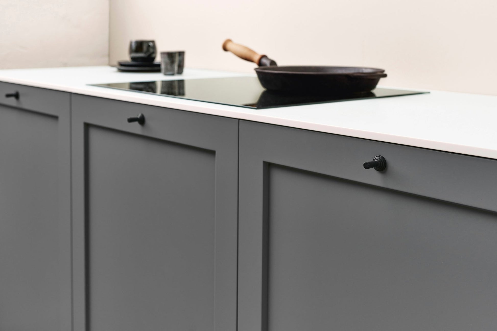 Matte Black "Motion" Knob and Drawer Pull.