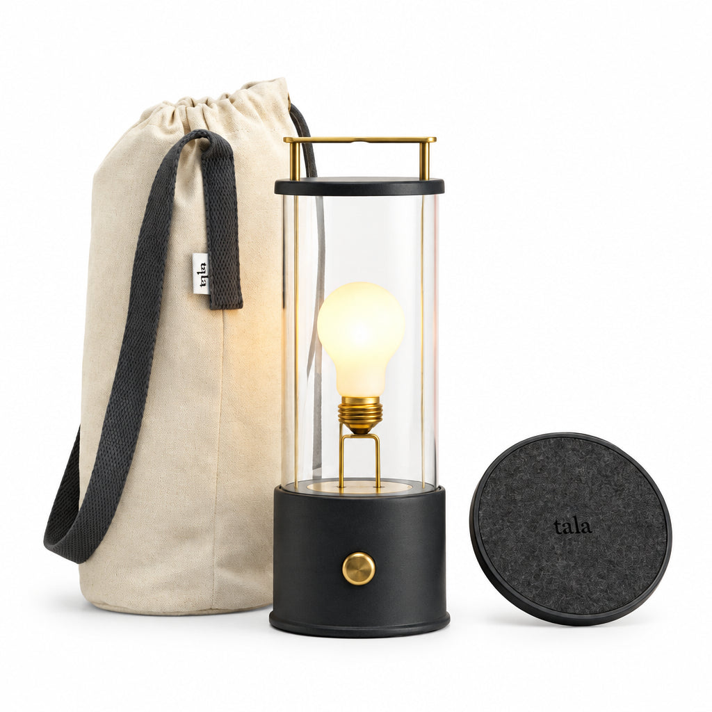 The Muse 1.0 Portable Lamp in Hackles Black Bundle.