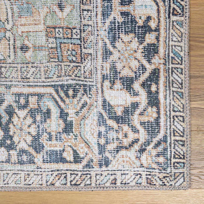 Green Nisa Tumble Dry Washable Rug