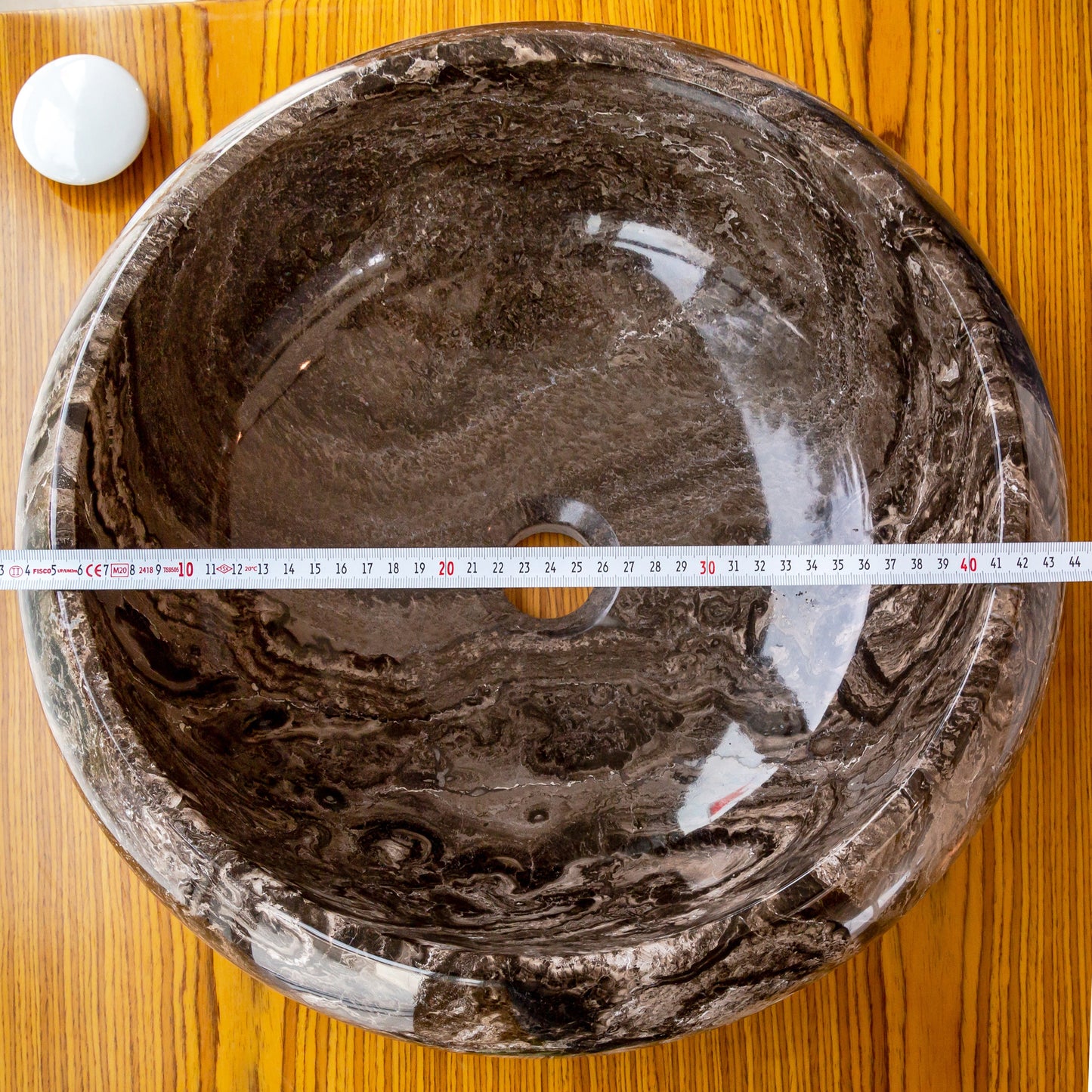 Narcist Brown Marble Vessel Sink High-Gloss Polished.