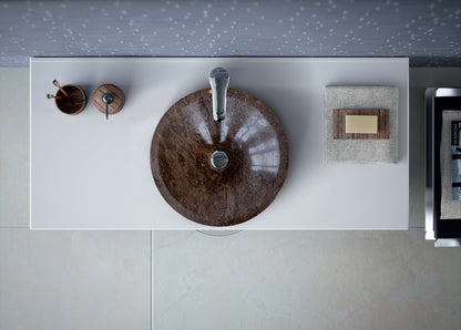 Narcist Brown Marble V-Shape Tapered Sink Polished (D)16" (H)6".