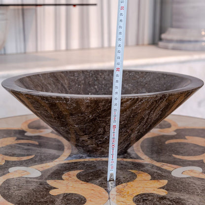 Narcist Brown Marble V-Shape Tapered Sink Polished (D)16" (H)6".