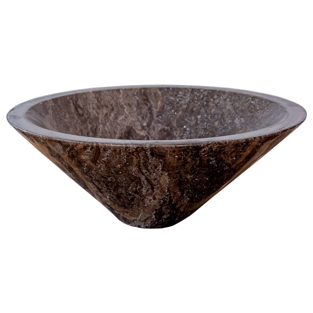 Narcist Brown Marble V-Shape Tapered Sink Polished (D)16" (H)6".