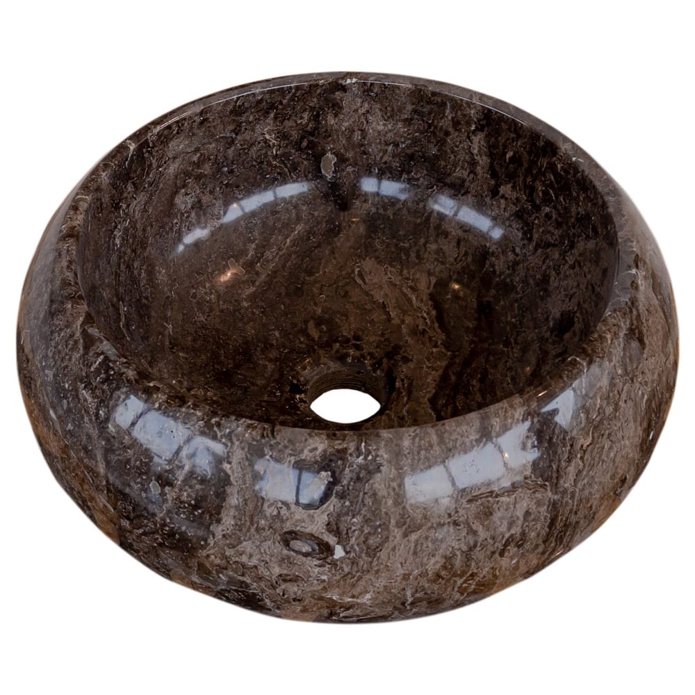 Narcist Brown Marble Vessel Sink High-Gloss Polished.