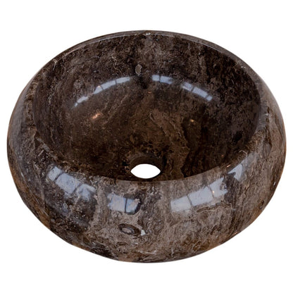 Narcist Brown Marble Vessel Sink High-Gloss Polished.
