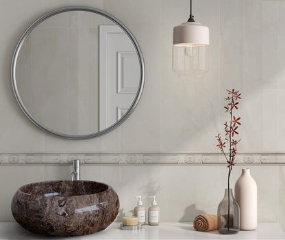 Narcist Brown Marble Vessel Sink High-Gloss Polished.