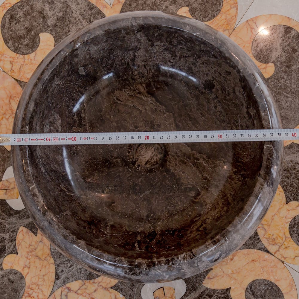 Narcist Brown Marble Vessel Sink High-Gloss Polished.