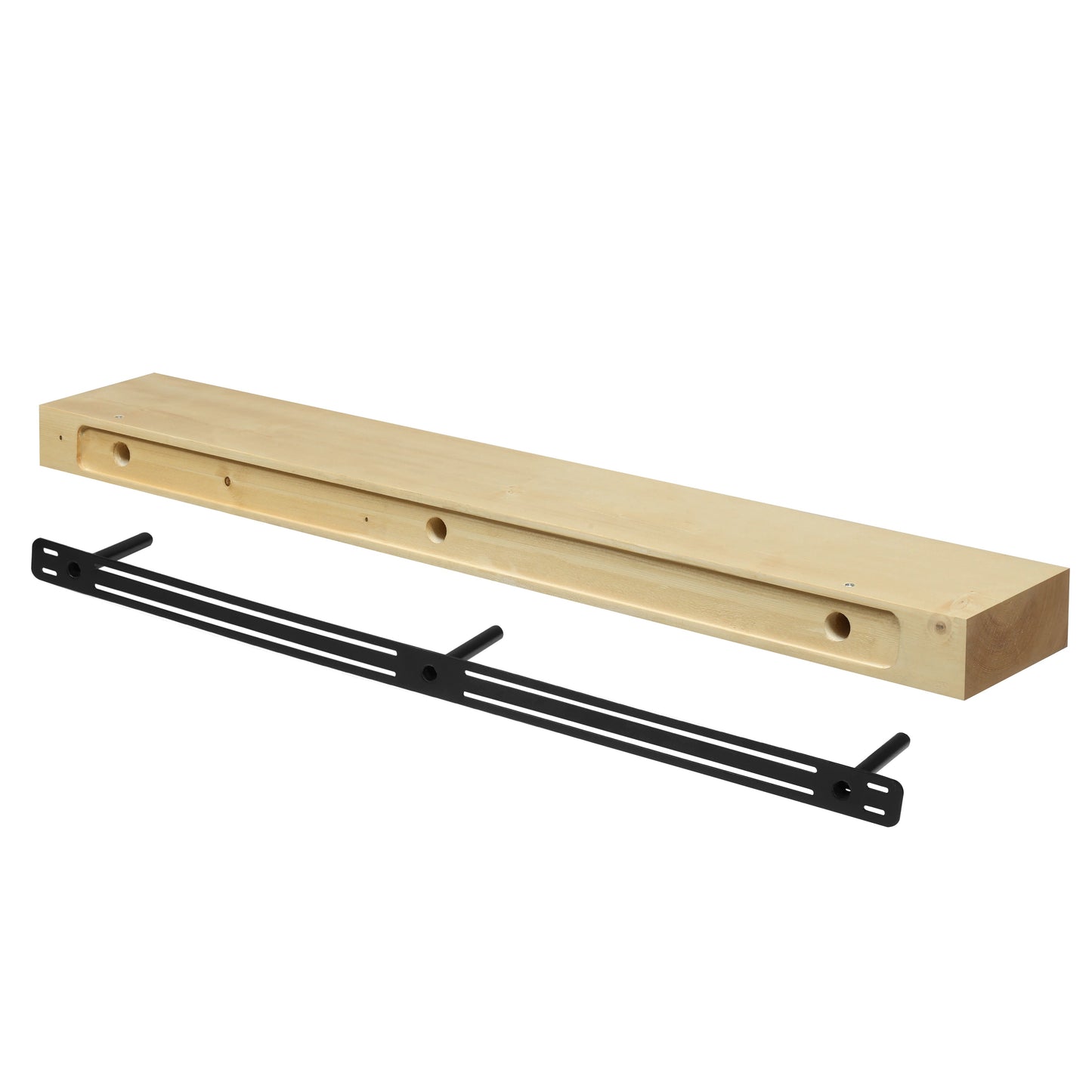 Smooth Solid Floating Timber Fireplace Mantel Shelf.