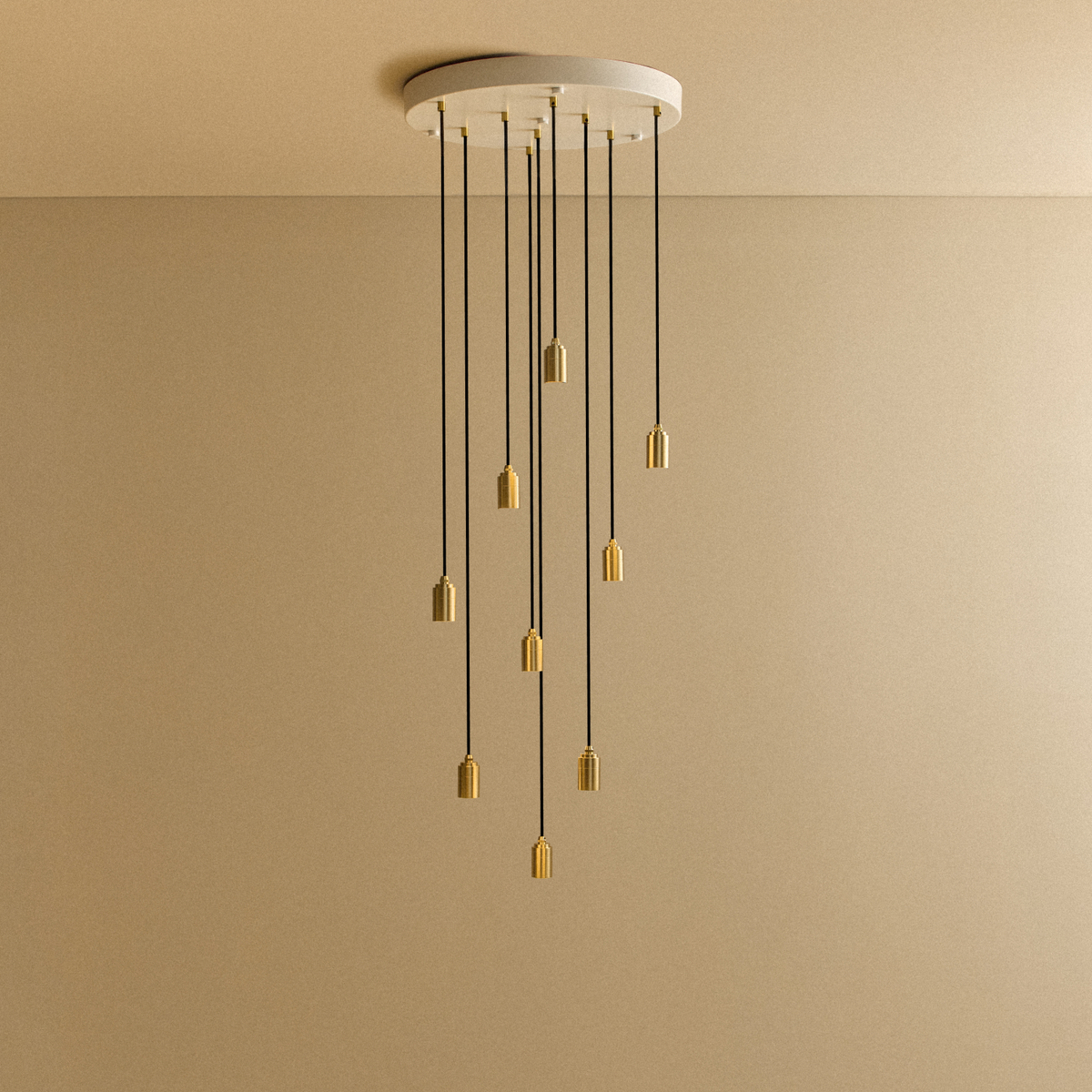 Nine Pendant in Brass.