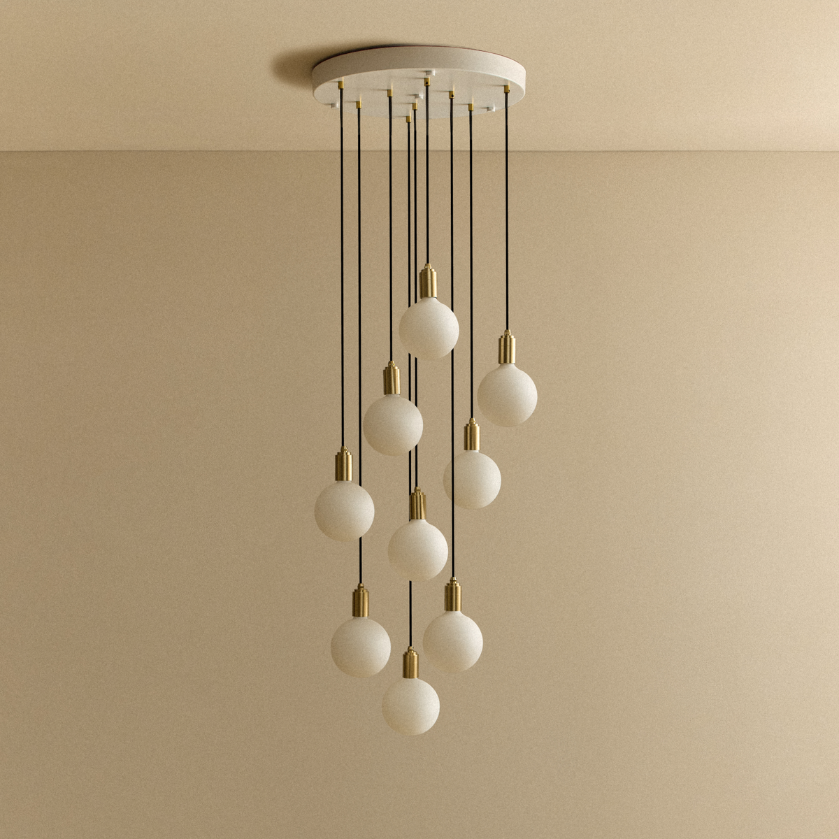 Nine Pendant in Brass + Sphere IV.