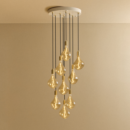 Nine Pendant in Brass + Voronoi II.