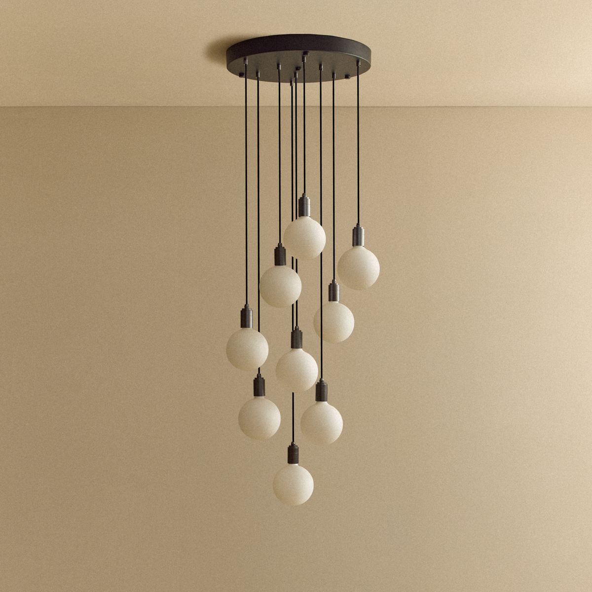 Nine Pendant in Graphite + Sphere IV.
