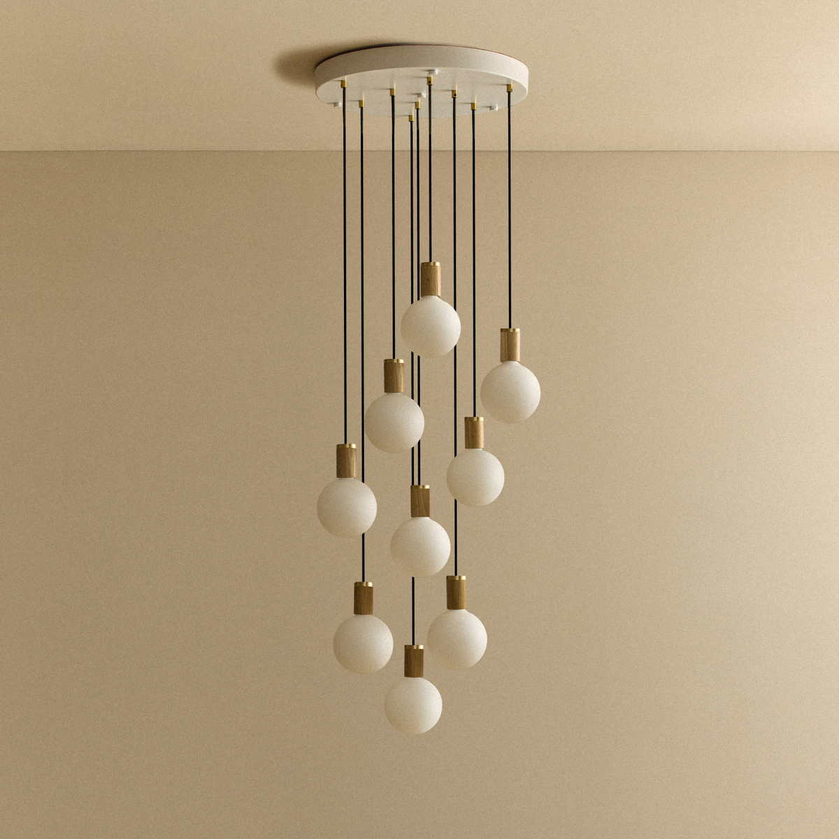 Nine Pendant in Oak + Sphere IV.