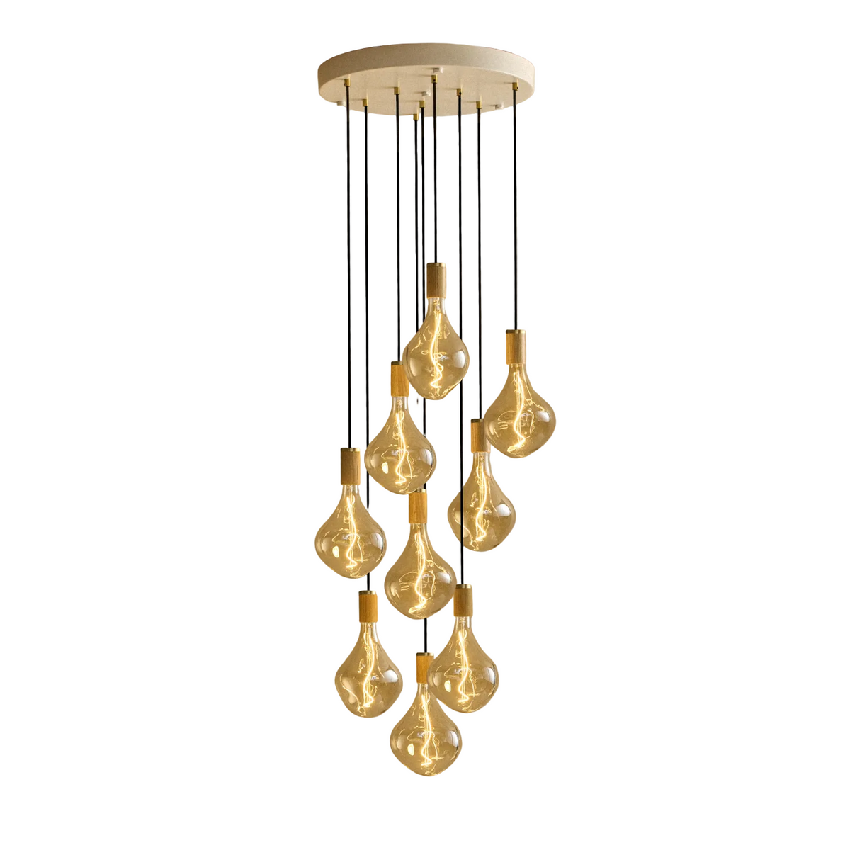 Nine Pendant in Oak + Voronoi II.