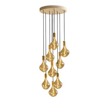 Nine Pendant in Oak + Voronoi II.