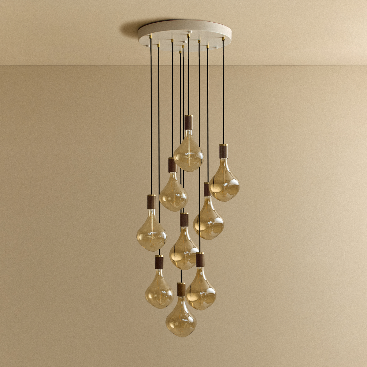 Nine Pendant in Walnut + Voronoi II.