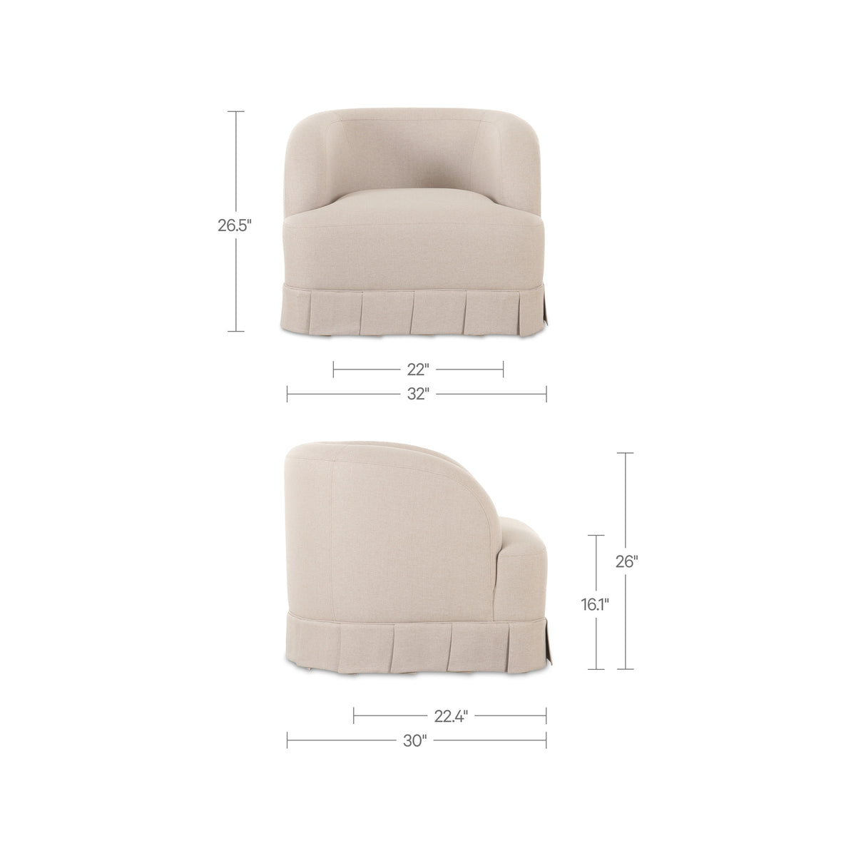 Maren Swivel Chair Beige - image 11