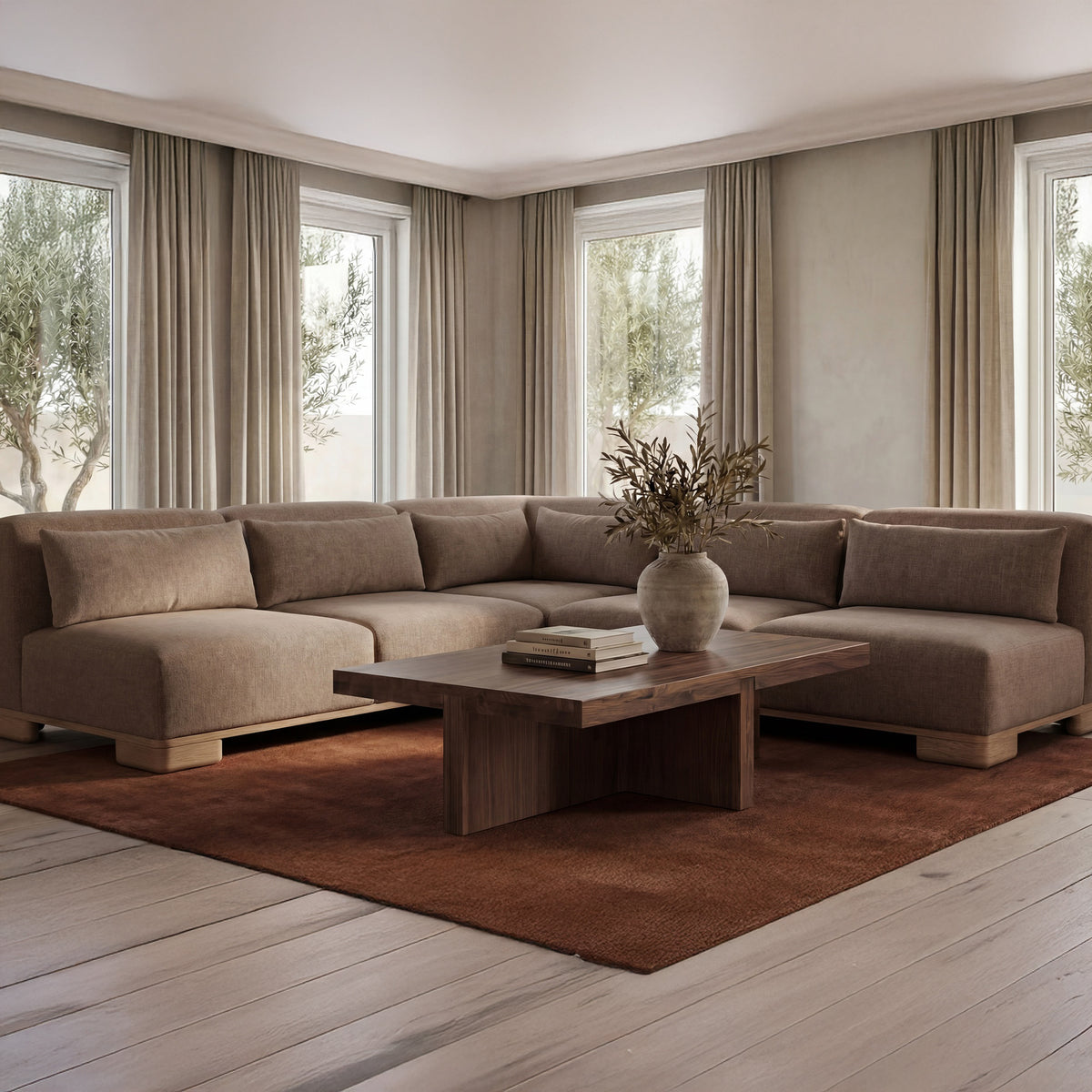 June Corner Chair Dark Brown lifestyle