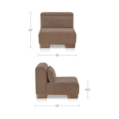 June Slipper Chair Dark Brown dimensions