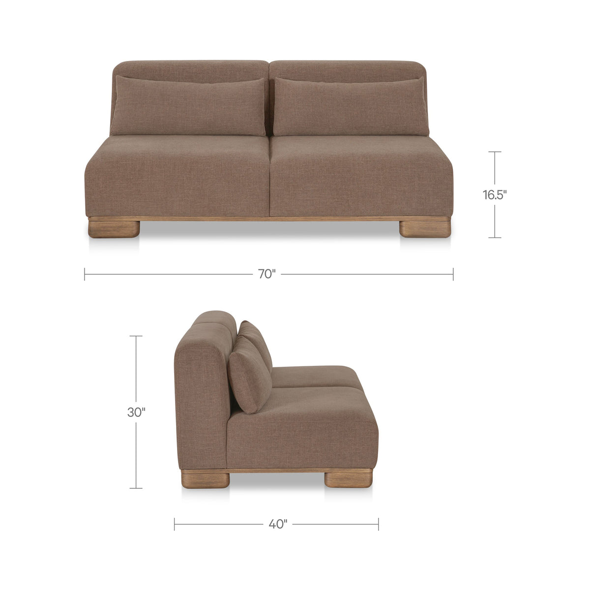 June Sofa Dark Brown dimensions
