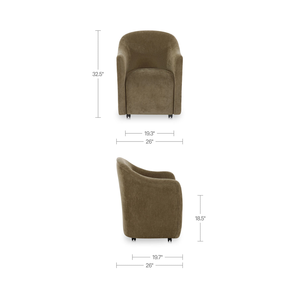 Drava Rolling Dining Chair Green additional view