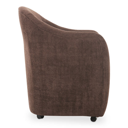 Drava Rolling Dining Chair Dark Brown – image 5