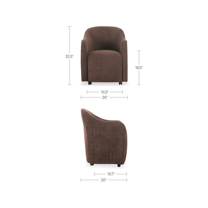 Drava Rolling Dining Chair Dark Brown – image 3