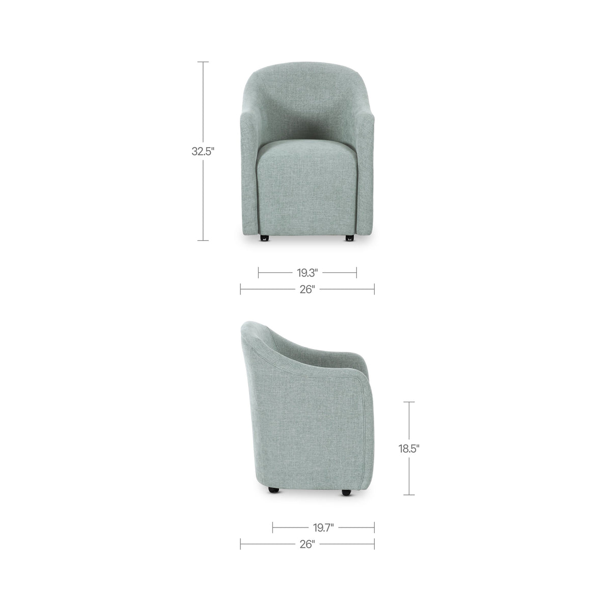 Drava Rolling Dining Chair Light Blue additional view
