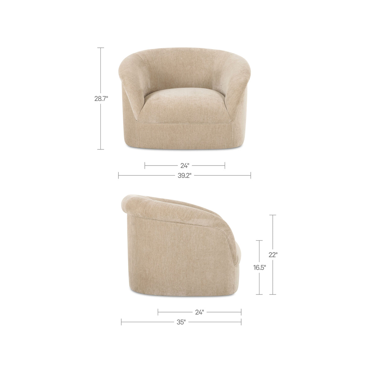 Thora Lounge Chair Beige - image 8