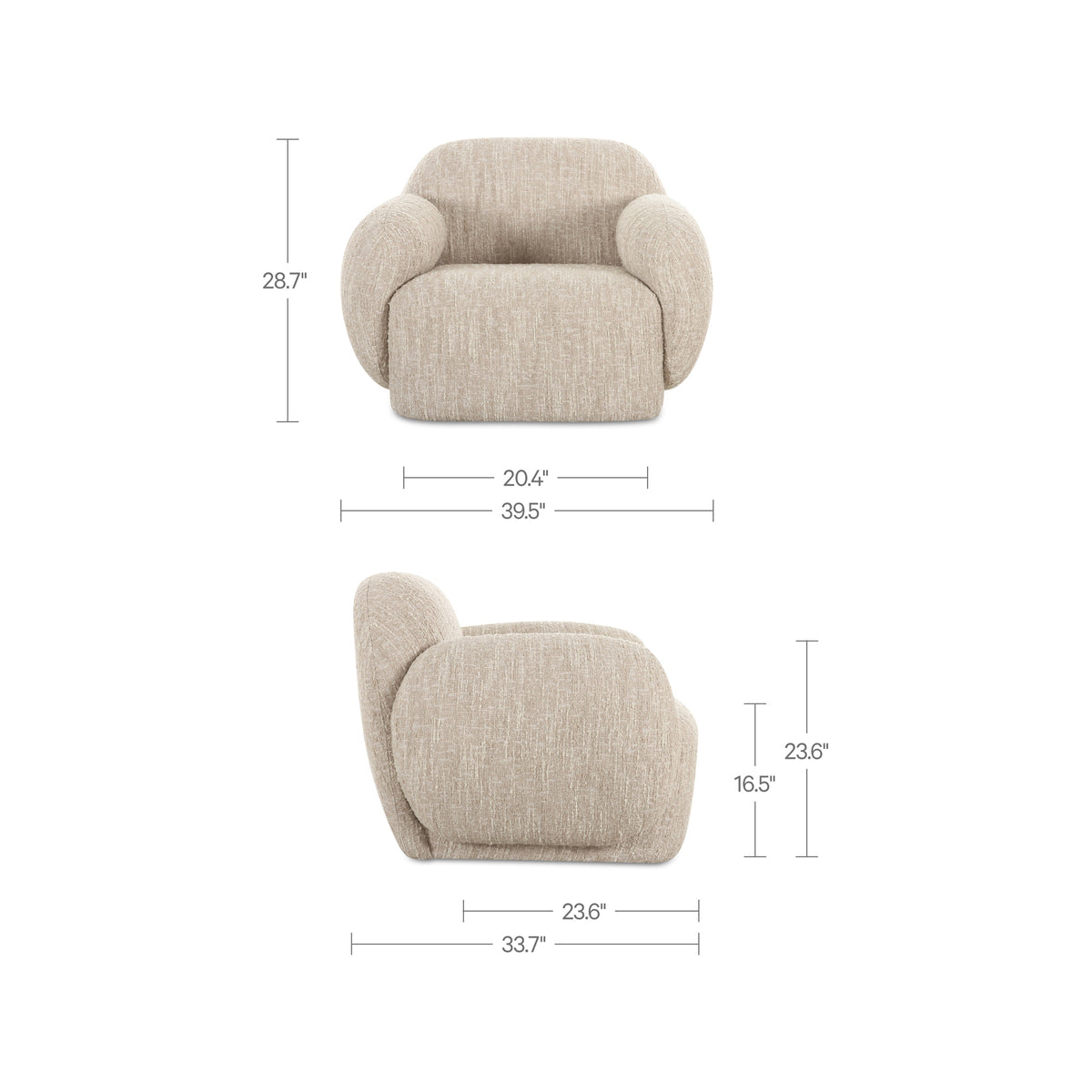Hazel Lounge Chair Off White image 10