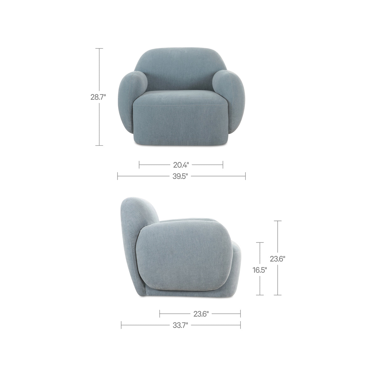 Hazel Lounge Chair Light Blue image 9