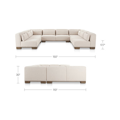 June U Shaped Modular Sectional Oatmeal view 7