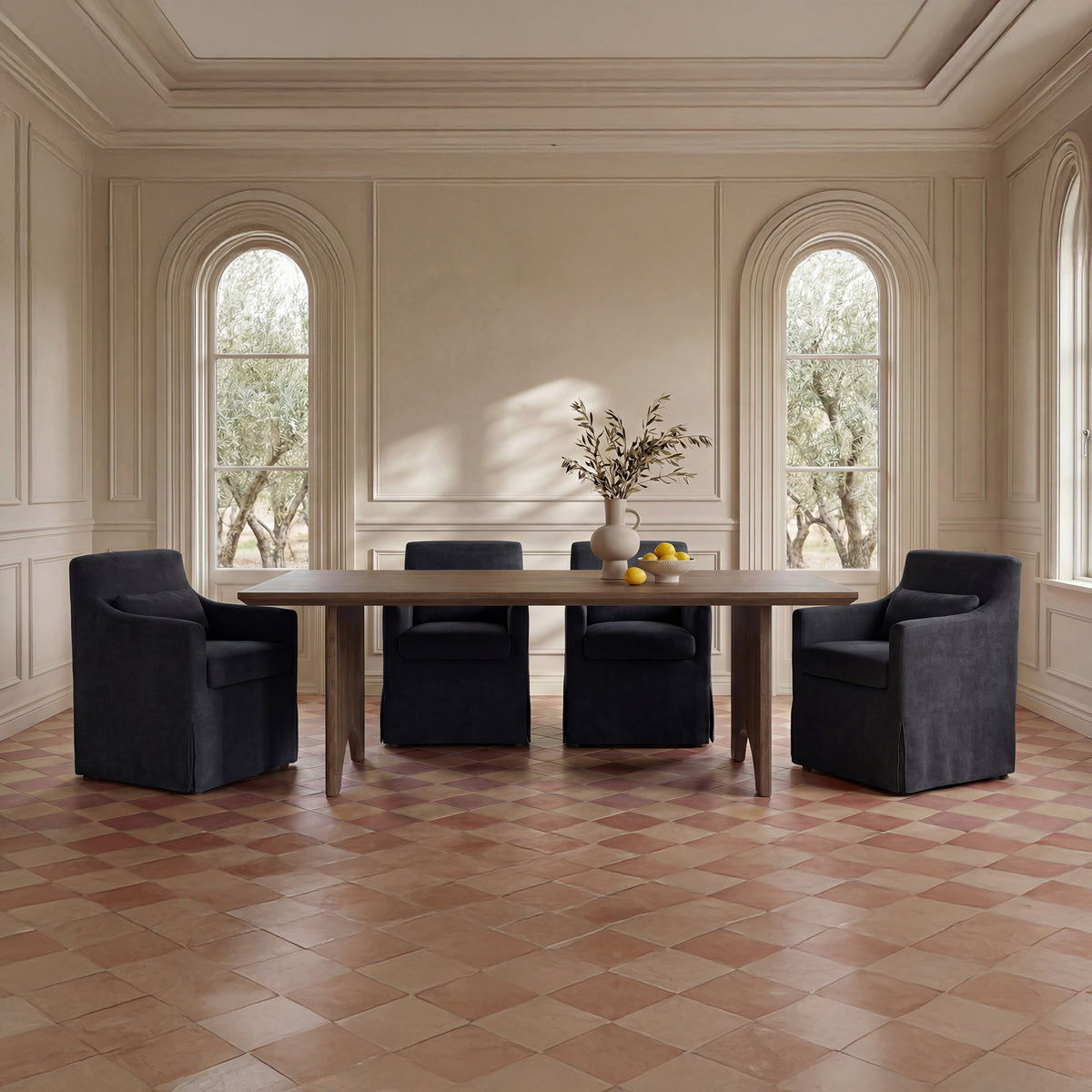 Lydia Slipcover Dining Chair Black additional view