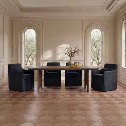 Lydia Slipcover Dining Chair Black additional view