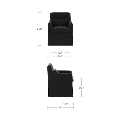 Lydia Slipcover Dining Chair Black additional view